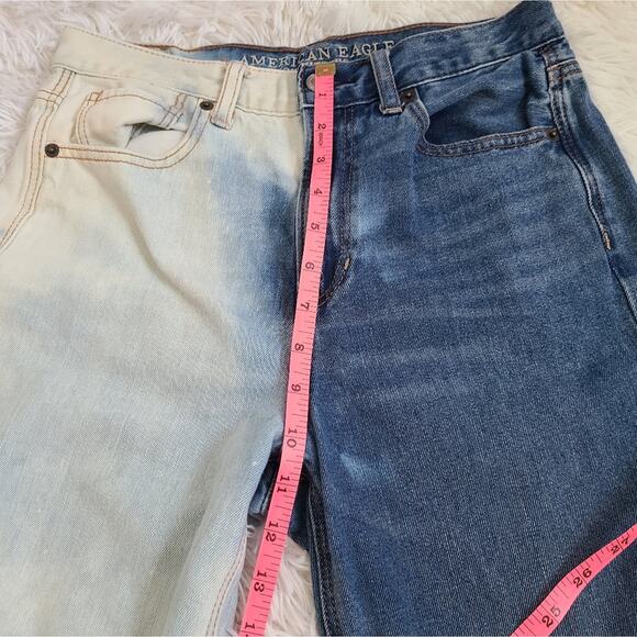 American Eagle 2 Tone High Waisted Mom Jeans Size 4 - Picture 11 of 14